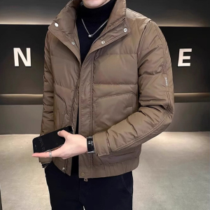 潮牌轻薄羽绒服男冬季2024新款潮流休闲帅气立领加厚时尚高端外套