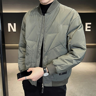 潮牌轻薄羽绒服男士短款冬季保暖2025新款高级感时尚帅气加厚外套