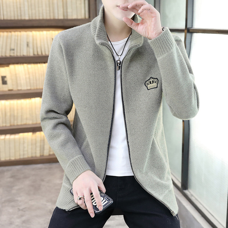 潮牌夹克外套男春秋季针织开衫