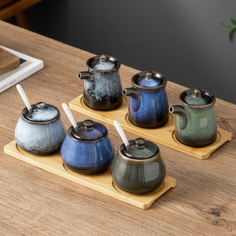 日式调味罐组合装商用谷岛屋陶瓷