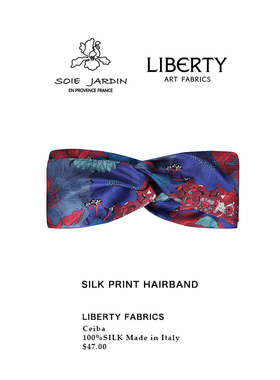 soie jardin7#系liberty印花真丝头箍发带桑蚕丝卸妆发箍头饰发饰