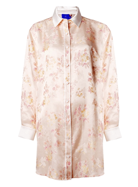 soie jardin3#新品女士提花晕染海瑟薇公主可外穿真丝长袖衬衫裙
