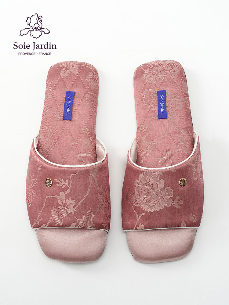 7#SQUARE系列梦幻花园方头真丝印花提花家居露趾拖鞋,居家布艺,居家凉拖/凉鞋,淘宝优惠券,粉丝福利购,淘宝优惠卷