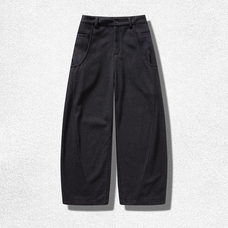 AGITOMADE羊毛混纺加厚弯刀裤