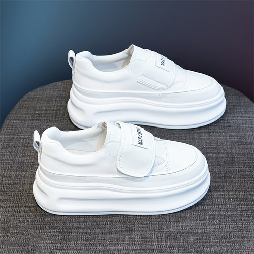 厚底运动魔术贴2025新款小白鞋子