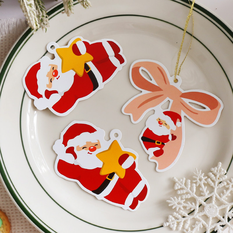 圣诞节吊牌迷你装饰圣诞树吊卡烘焙点心卡通挂牌礼品礼物包装配饰