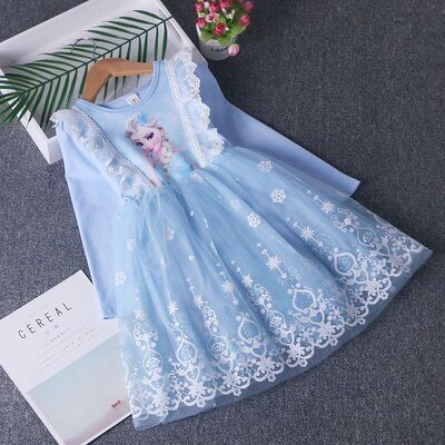 冰雪奇缘公主裙爱莎艾沙儿童连衣裙子春夏装女童礼服生日表演出服