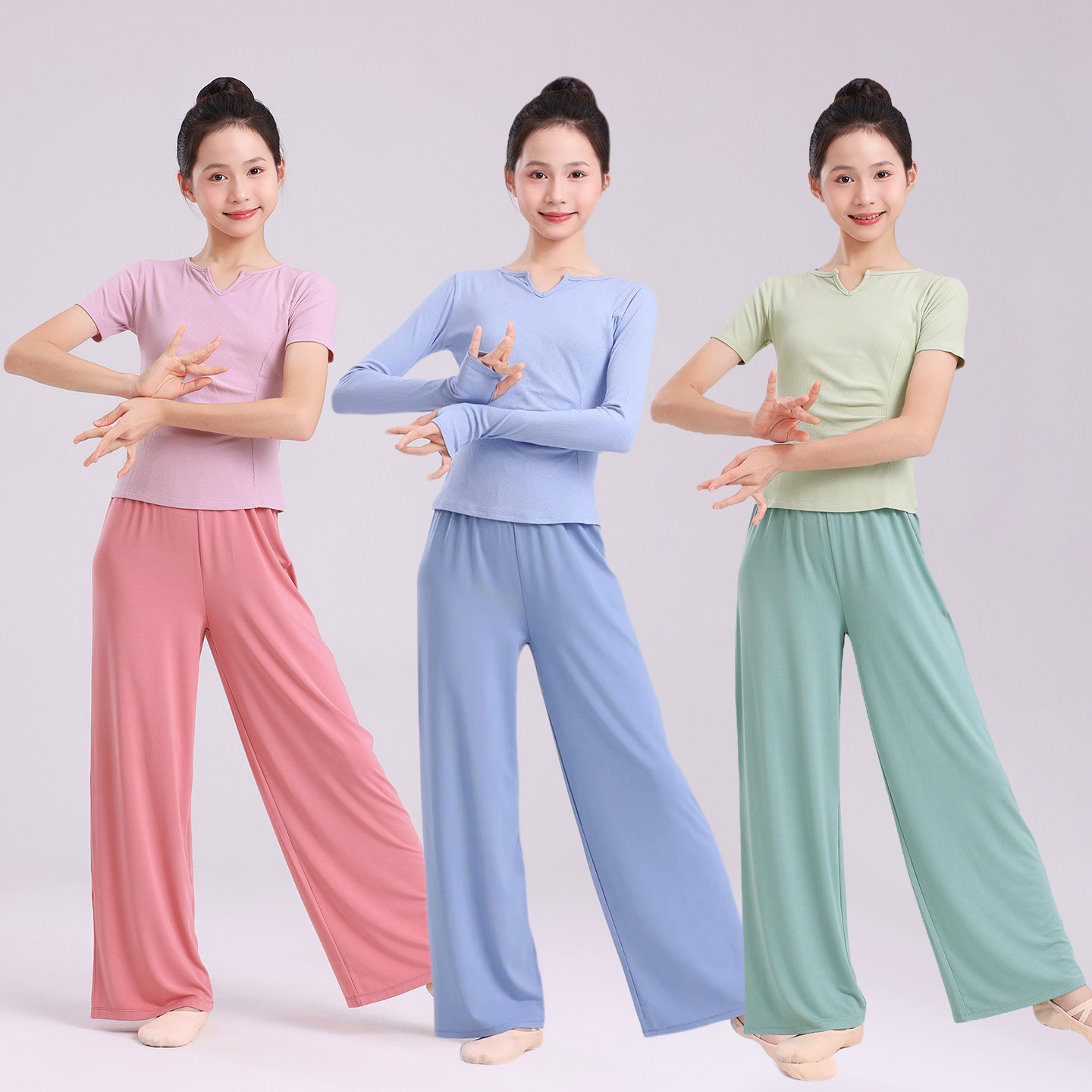 儿童舞蹈练功服形体训练服装舞蹈老师民族舞现代舞服长短袖中国舞