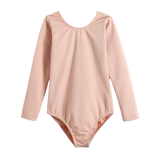 儿童舞蹈服肉色打底衣隐形肤色跳舞演出紧身衣保暖加绒女童练功服