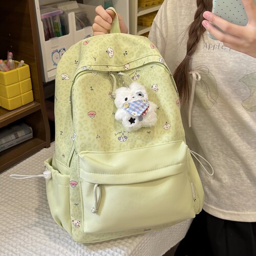 路可斯卡通小众高颜值书包初中女生高中可爱简约背包小学生双肩包