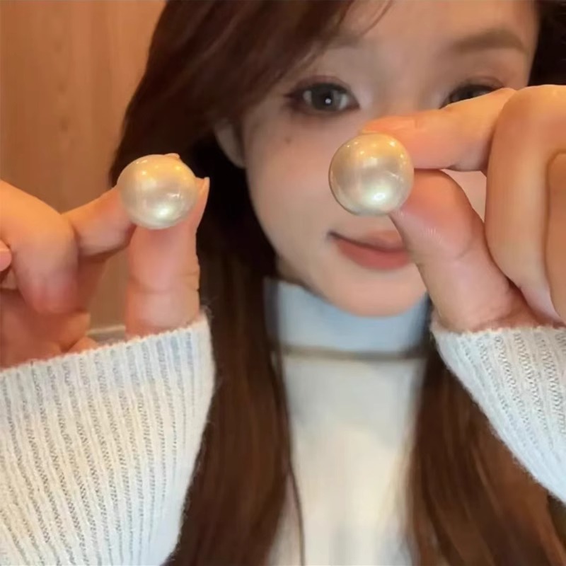 S925银针珍珠耳环女施家同款耳饰