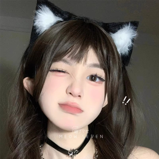 猫娘猫耳朵发箍少女仿真毛绒兽耳cos发卡lolita头饰拍照道具头箍