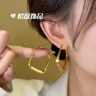 方形夸张耳饰轻奢耳钉耳饰高级感