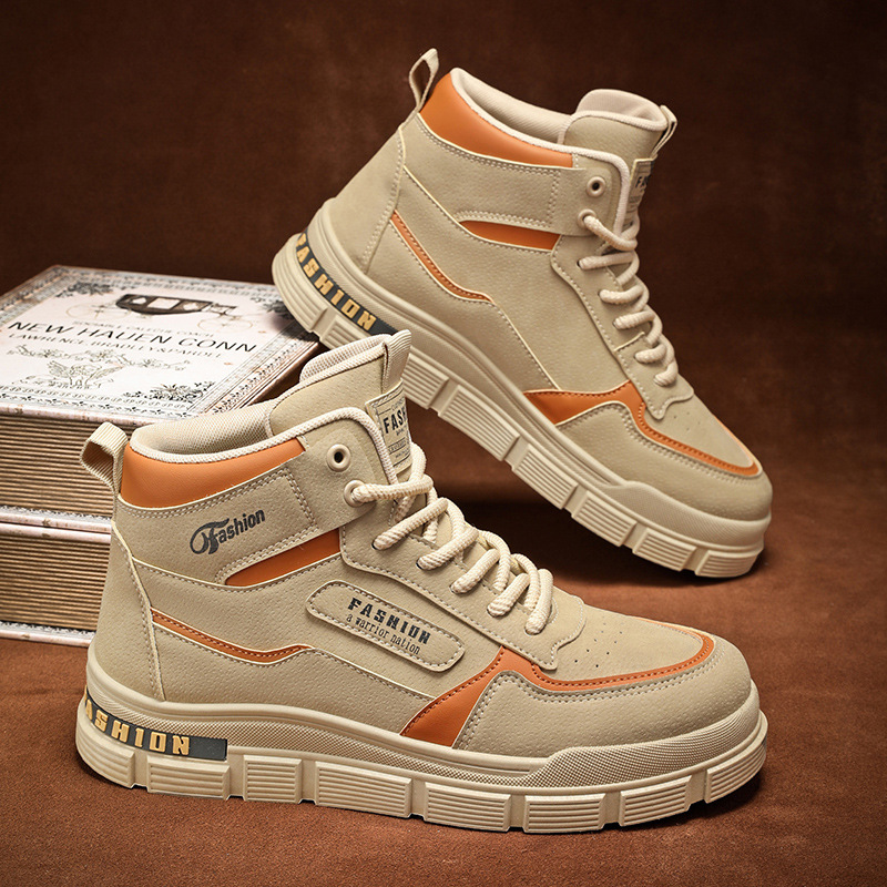 秋季男鞋新款透气高帮马丁靴男士英伦复古防滑工装鞋休闲劳保鞋男