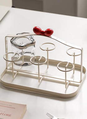 玻璃杯水杯挂架收纳置物架倒挂架子茶杯架创意收集杯子托盘家用