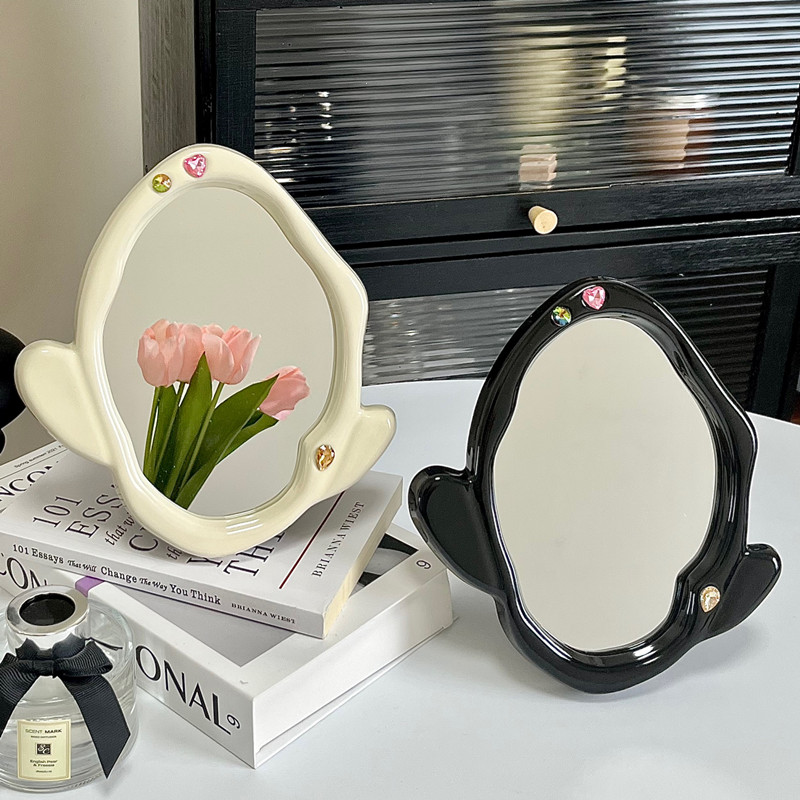 可立随身梳妆镜石托盘家居装饰品