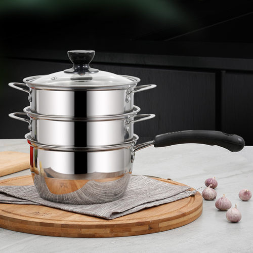 热奶锅蒸锅不锈钢加厚煮拉面