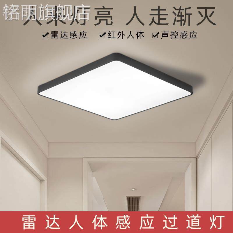 人体感应灯家用过道声控雷达智能110/220v楼梯入户走廊led吸顶灯