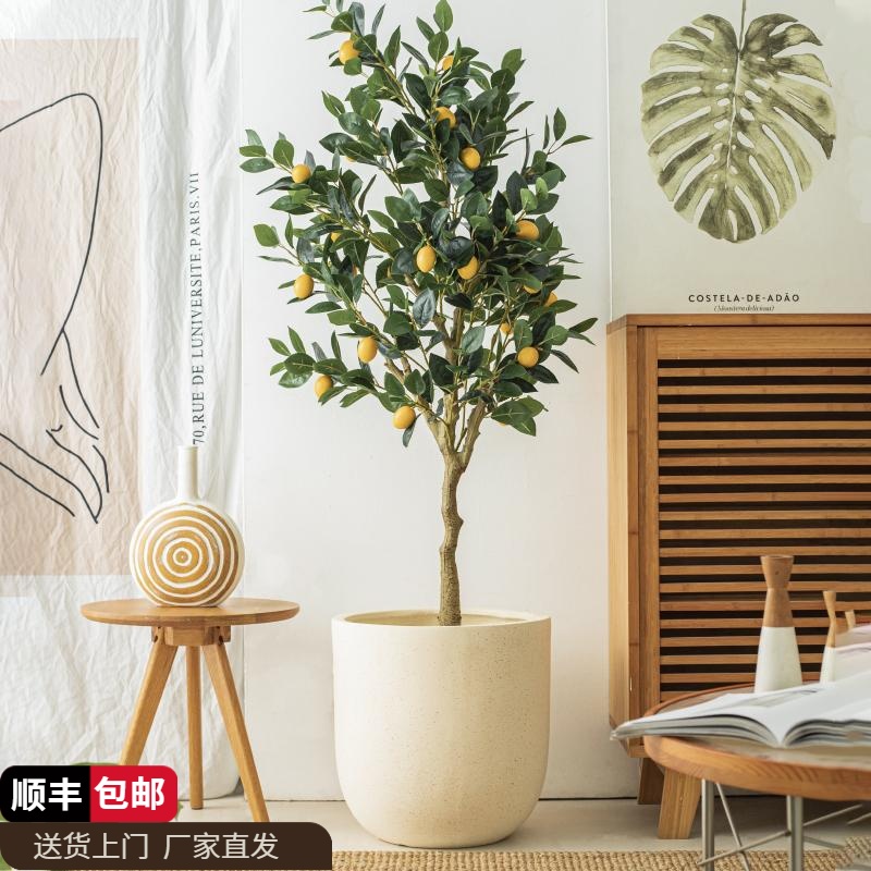 镁泥北欧大口径U型落地花盆