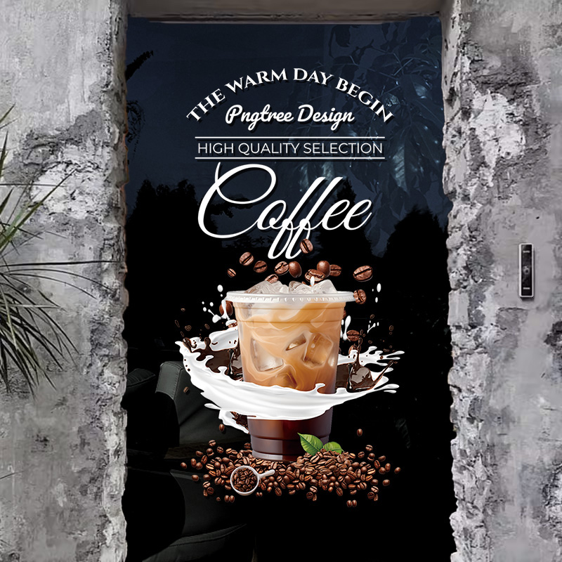咖啡店门贴COFFEE创意贴