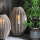 北欧落地风灯木质布面烛台灯笼售楼处民宿店面酒店花园庭院装 饰品