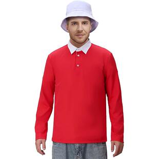 男人岛岛民服装衬衫帽子套装成人长袖万圣节角色扮演马球衫帽子套