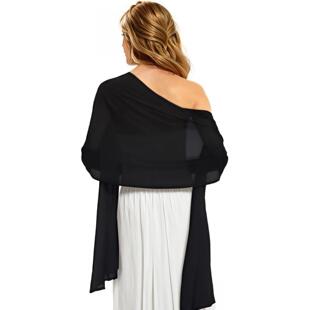 新娘雪纺披肩长方形卷边女士围巾薄款丝巾纯色晚会舞会罩衣春夏款