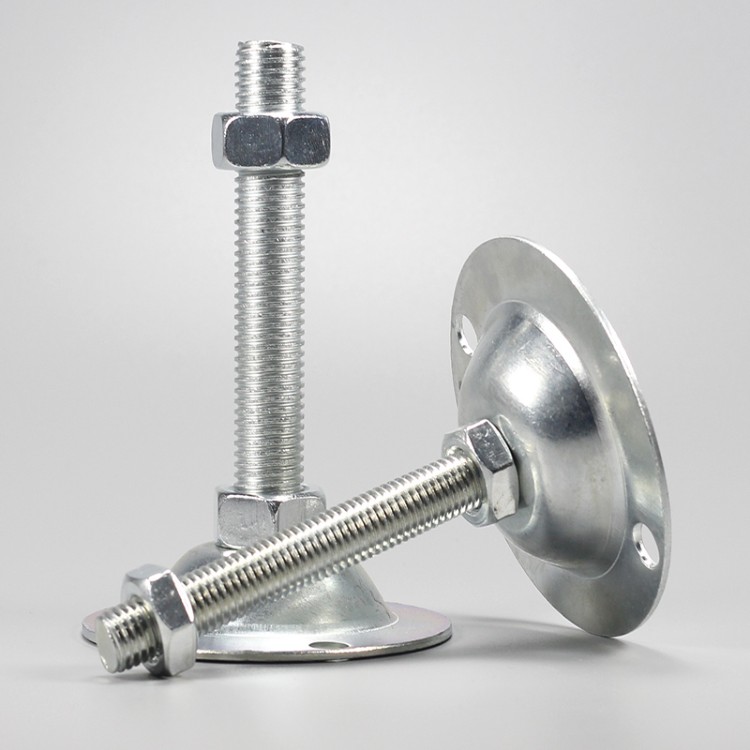 平底脚杯m16m12固定地脚m8可调节脚垫支撑脚带孔调整脚底脚