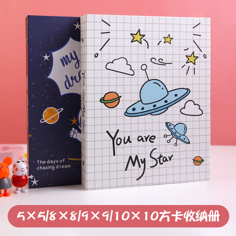 幼儿园小字卡收纳册儿童识字卡片收藏册方卡5*5 8 10装放邱杰卡片