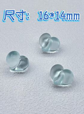 【同壹】天然A级净体薄荷绿萤石爱心屁桃通孔DIY手串配件 16*14mm