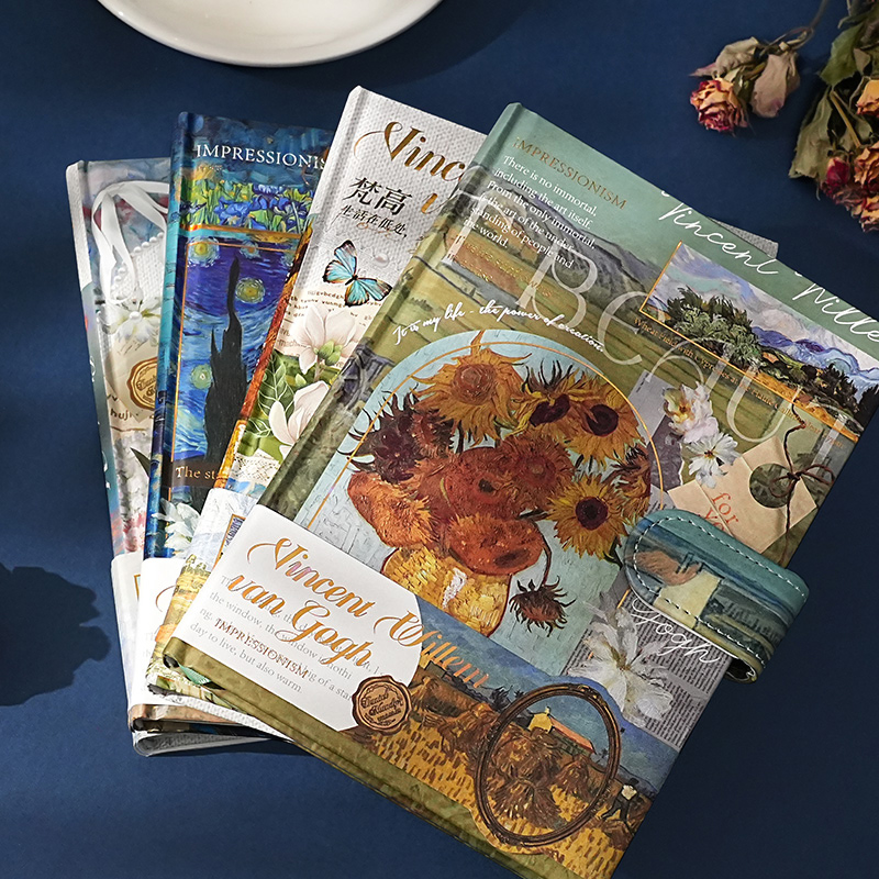 复古油画风笔记本本子高颜值ins风磁扣精装本中国风硬壳加厚文创好看的初中生专用高中生大学生女生A5日记本