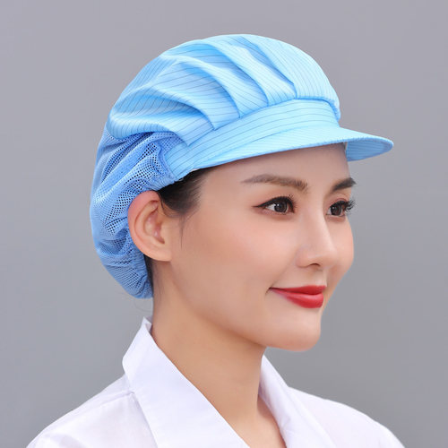 帽子女网帽夏季透气厨师帽