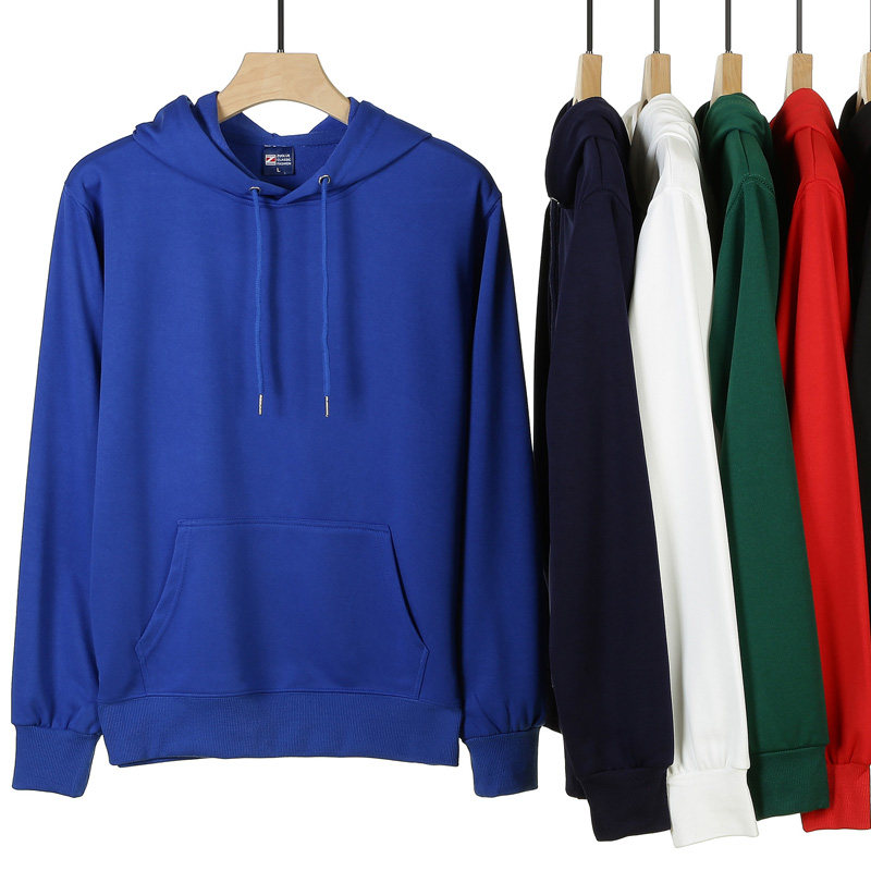 春秋季薄款线圈卫衣定制logo团体工作服套头连帽衫diy长袖文化衫