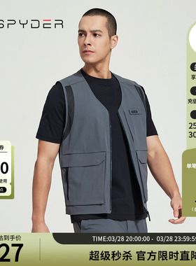 SPYDER蜘蛛春秋男SKI LIFE户外运动跑步保暖透气马甲背心24CS121M