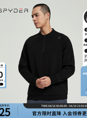 SPYDER蜘蛛春秋男子TRAINING中意简约保暖运动半开领卫衣24MR323M