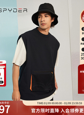 SPYDER蜘蛛男子宽松撞色休闲运动抽绳网眼356 STYLE背心23CS445M