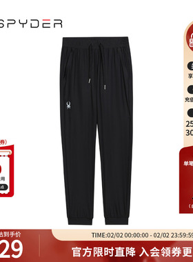 SPYDER蜘蛛春夏女子TRAINING黑色宽松舒适运动收脚长裤24CS556W