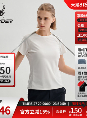 SPYDER蜘蛛春夏女TRAINING吸湿速干修身运动短袖圆领T恤25CS416W