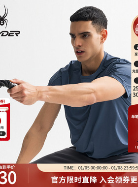 SPYDER春夏新品TRAINING男圆领凉感透气运动短袖休闲T恤25ES457M