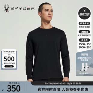 T恤24ES425M SPYDER蜘蛛春夏男TRAINING舒适运动训练纯色圆领长袖