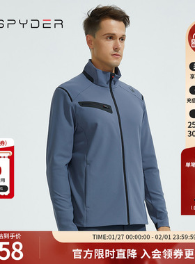SPYDER蜘蛛雪服秋冬男子TRAINING系列运动拉链外套夹克男22CF115M