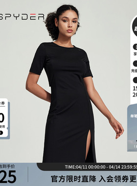 SPYDER新品女子URBAN LIFE时尚休闲开叉短袖收腰连衣裙24MS464W