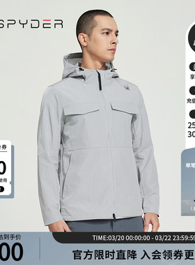 SPYDER蜘蛛春秋男子URBAN LIFE户外运动保暖高领连帽夹克24ES101M