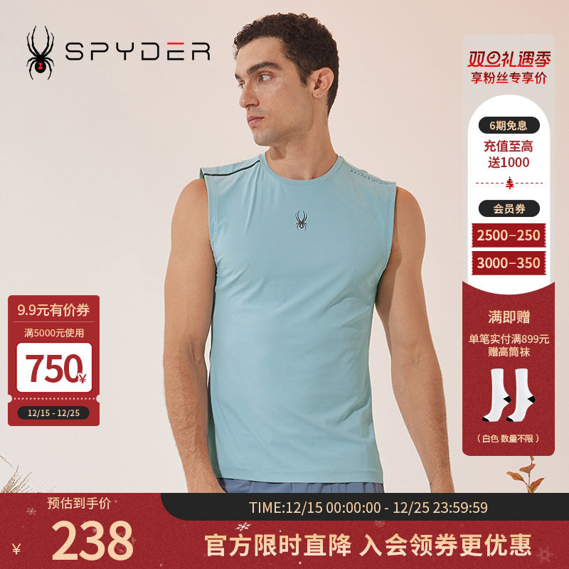 spyder无袖男运动T恤新品
