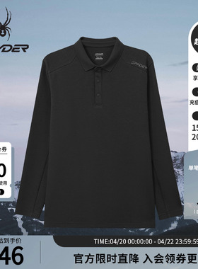 SPYDER蜘蛛秋冬男子透气耐磨吸湿休闲运动长袖翻领POLO衫25MF421M