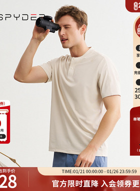 SPYDER夏季新品男子TRAINING户外休闲运动短袖POLO衫T恤24CS455M
