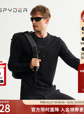 SPYDER蜘蛛秋冬男子MOUNTAIN LIFE休闲弹力长袖圆领T恤24MF413M