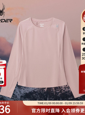 SPYDER蜘蛛春夏女子锦氨双面布料透气亲肤长袖圆领T恤02TO26121KW