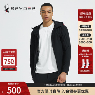 SPYDER蜘蛛春夏男子TRAINING保暖弹力素色运动连帽夹克23ES101M