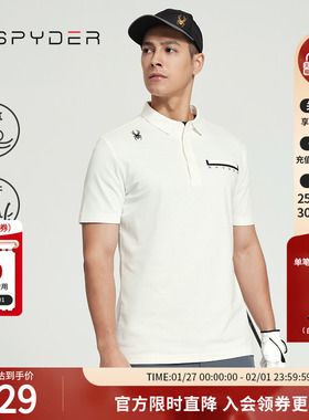 SPYDER蜘蛛春夏男子SKI LIFE运动短袖T恤翻领商务POLO衫24CS413M